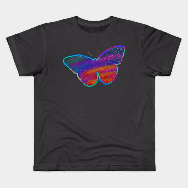 Neon butterfly Kids T-Shirt by Gavlart